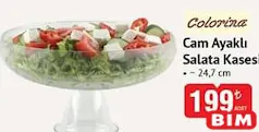 COLORİNA CAM AYAKLI SALATA KASESİ 24,7 CM